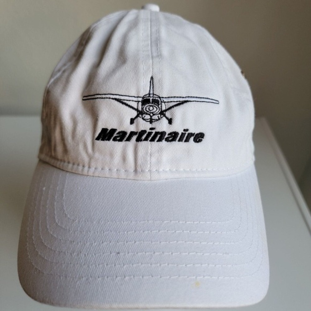 Ivory Headwear Martinaire Flying‎ Plane Adjustable Dad Hat Cap White